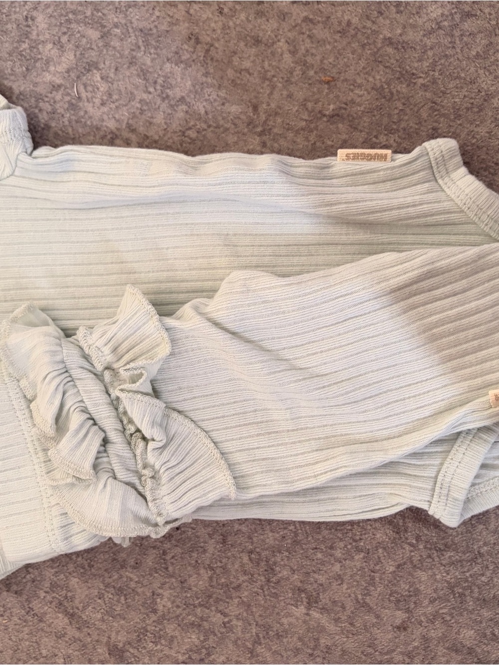 Ribbed lavender Top with Ruffle bum Detail pants